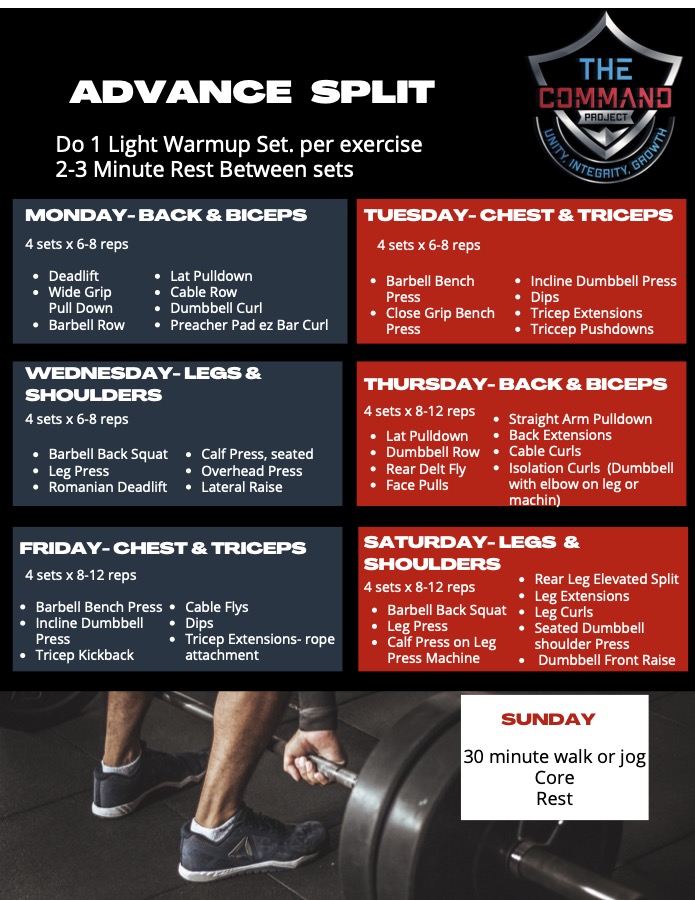 Advanced: 6-Day Split card